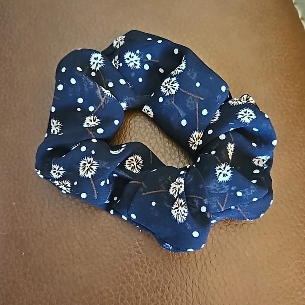 3/$20 Baby Blue Hair Bow Scrunchies and Small Beaded Barrette